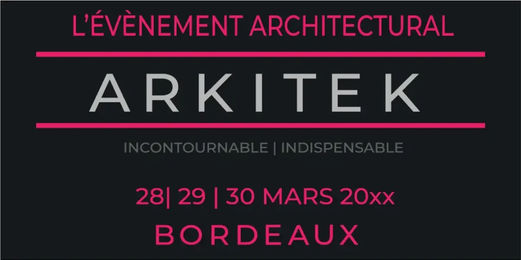 Déclinaison sombre de l'affiche Arkitek, par Ambre Design Bordeaux