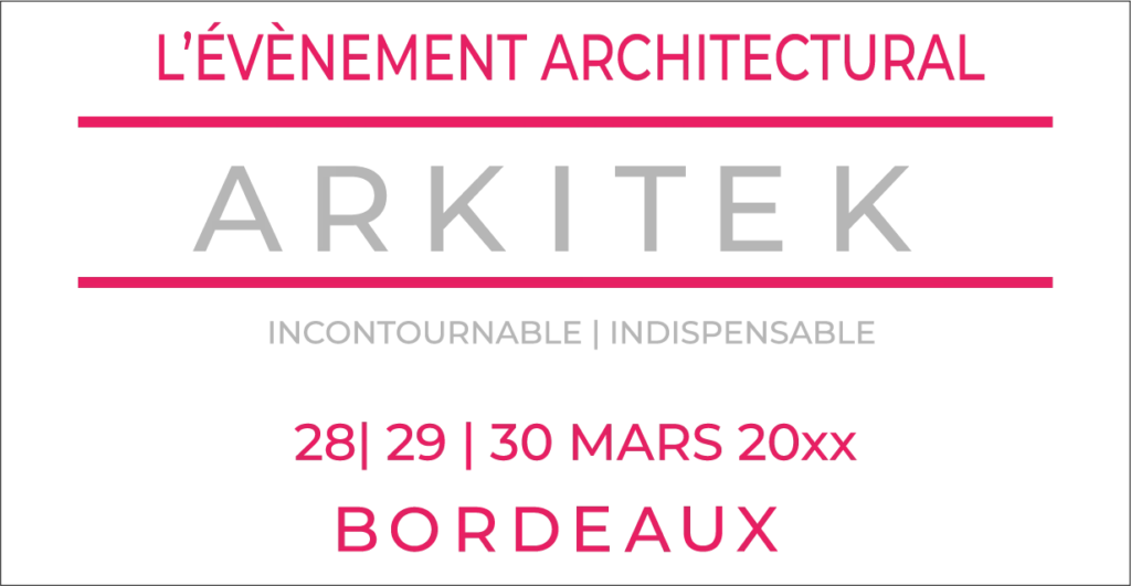 Affiche Arkitek sur fond transparant, identité visuelle par Ambre Design, événementielle Bordeaux