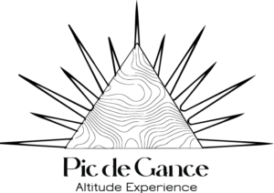 Variante du logo Pic de Gance à rayons fins, design par Ambre