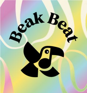 Variante noir et blanc du logo Beak Beat, design UI par Ambre