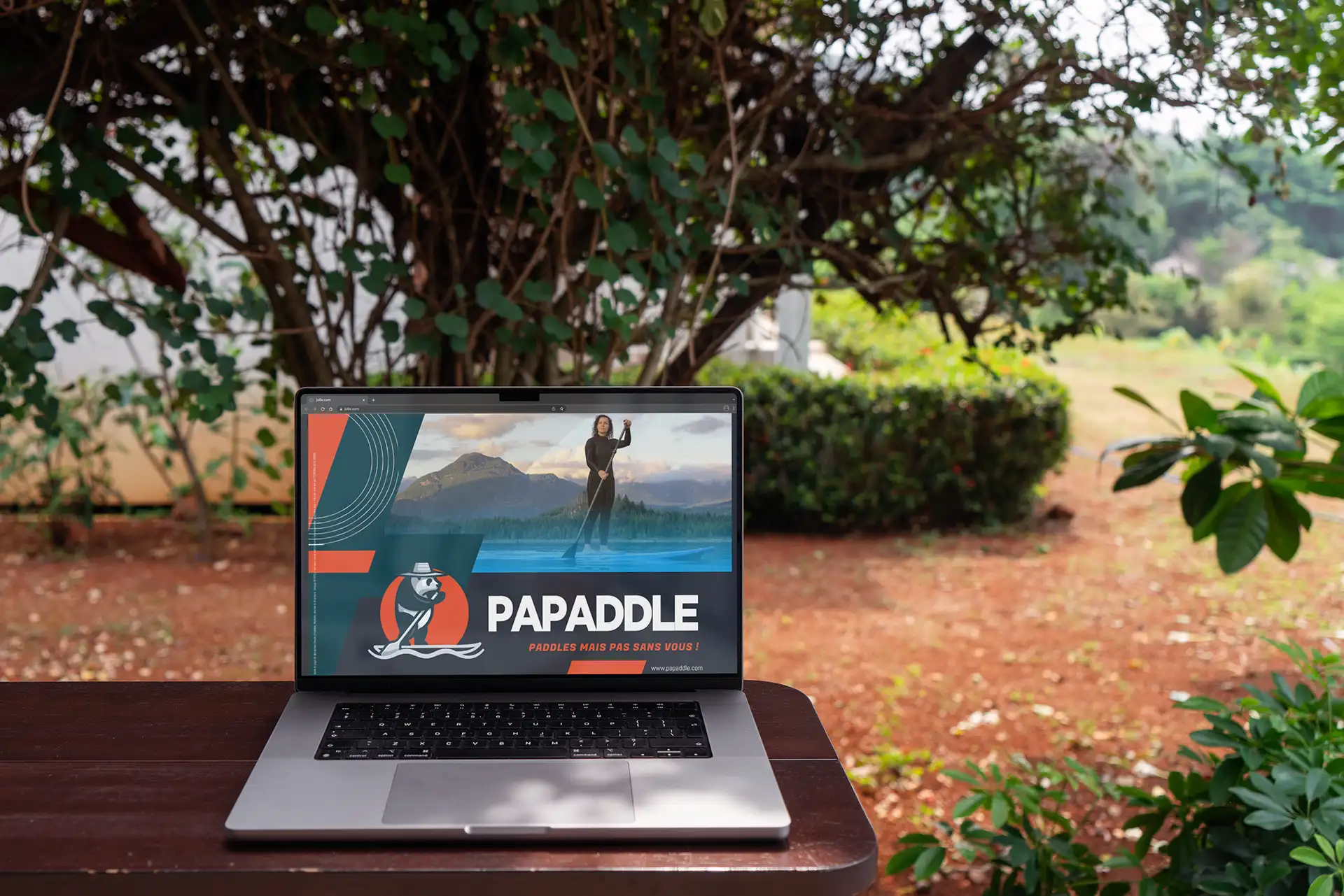 Mockup du site Papaddle, design UI et identité visuelle par Ambre